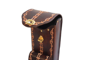 Delta Leather Hand Tooled Case Brown